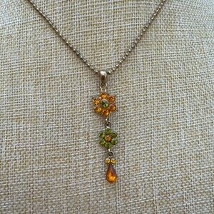 Vintage VCLM Elegant Floral Pendant Necklace